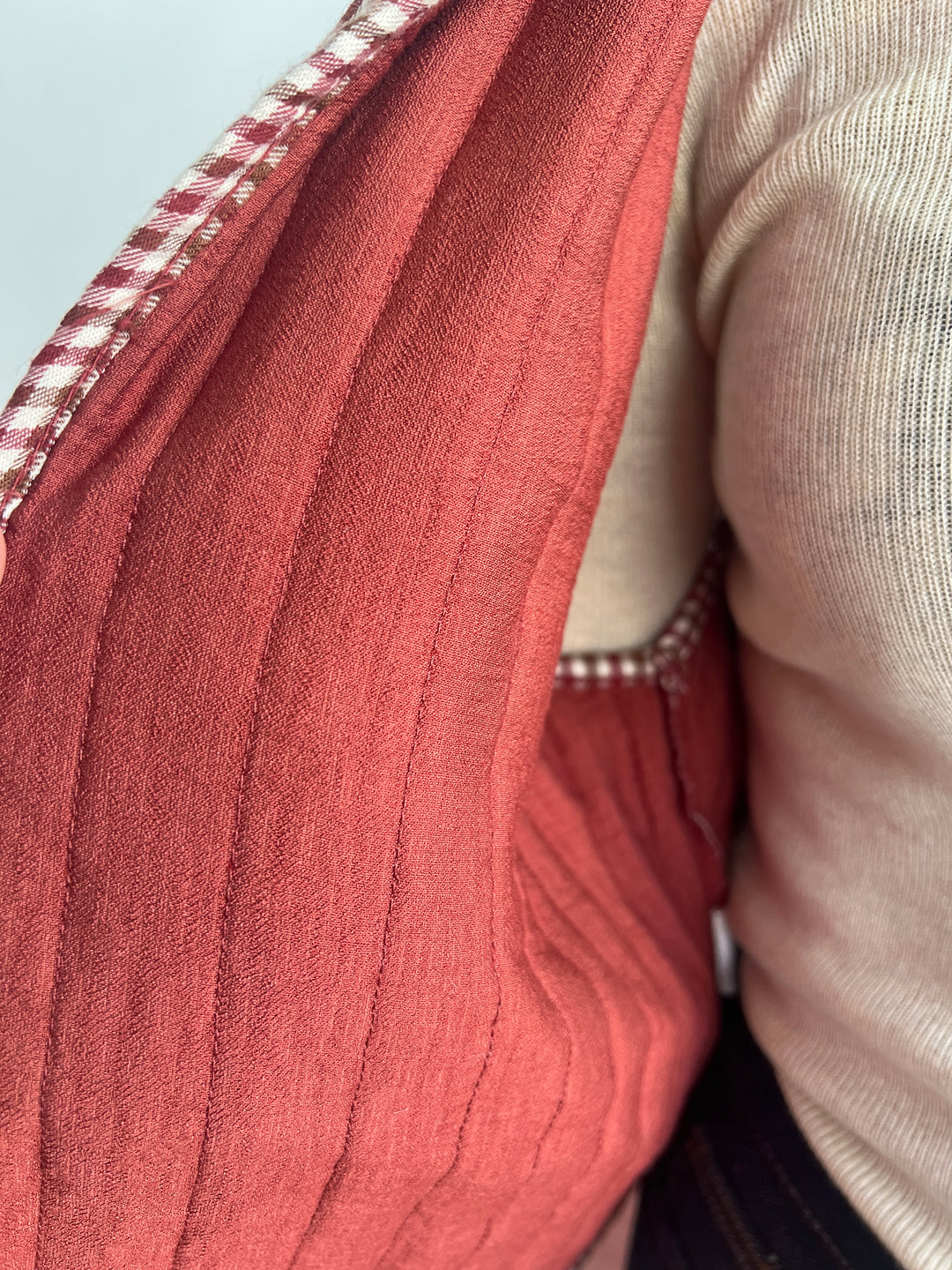 Chaleco Vichy burdeos