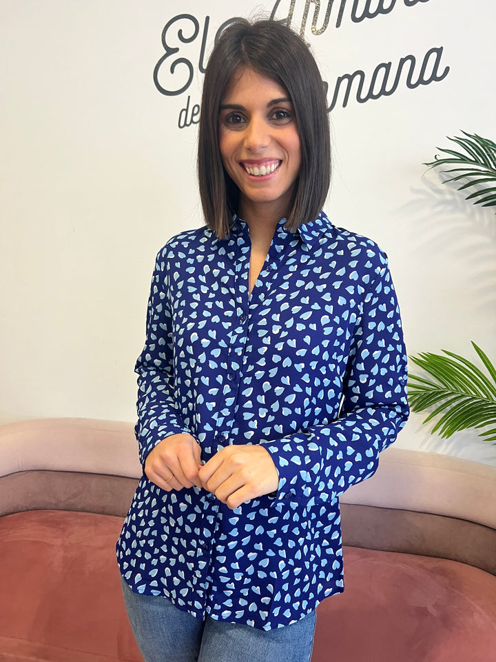 Camisa Corazones azul