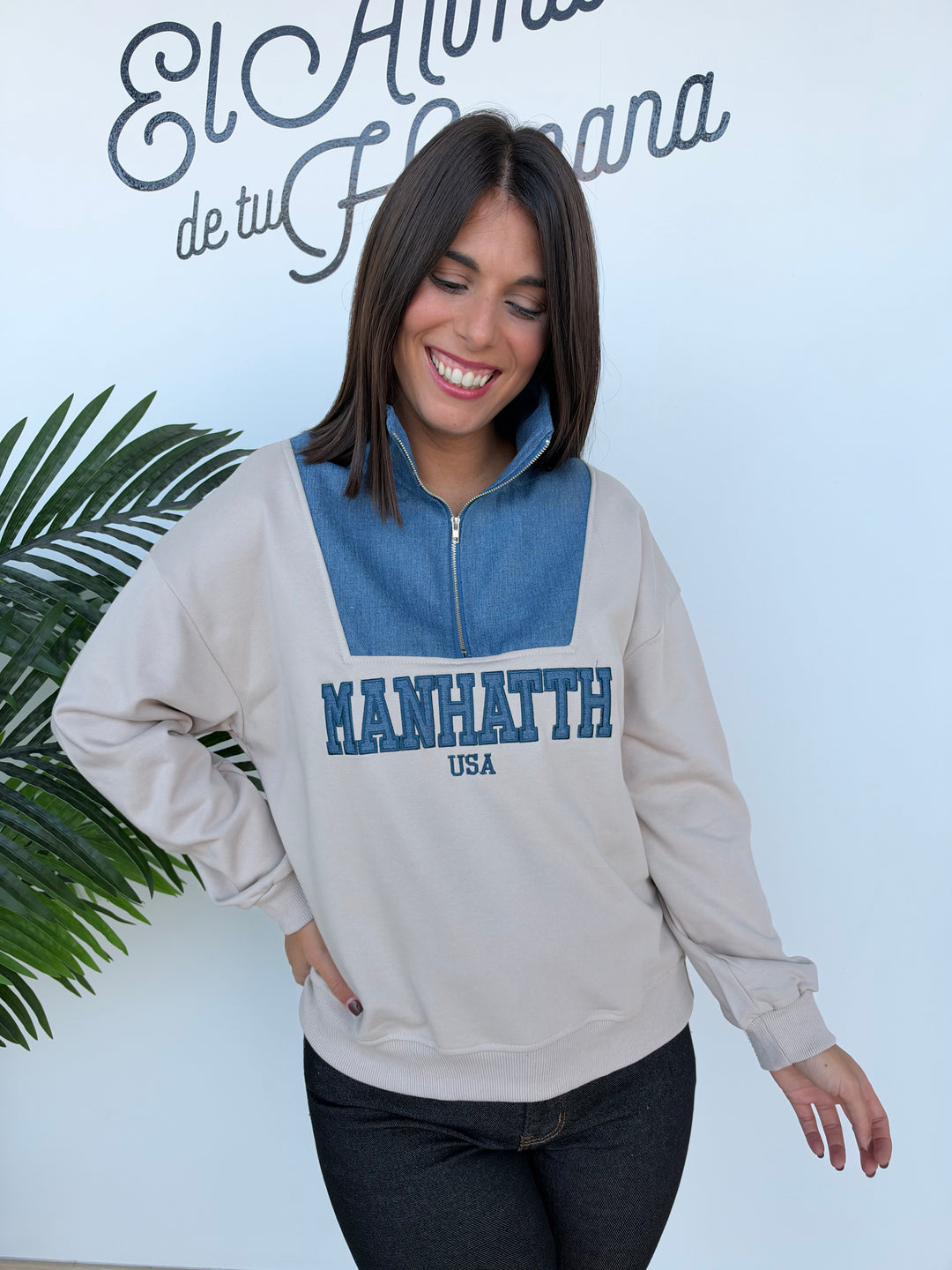 Sudadera Manhattah beige