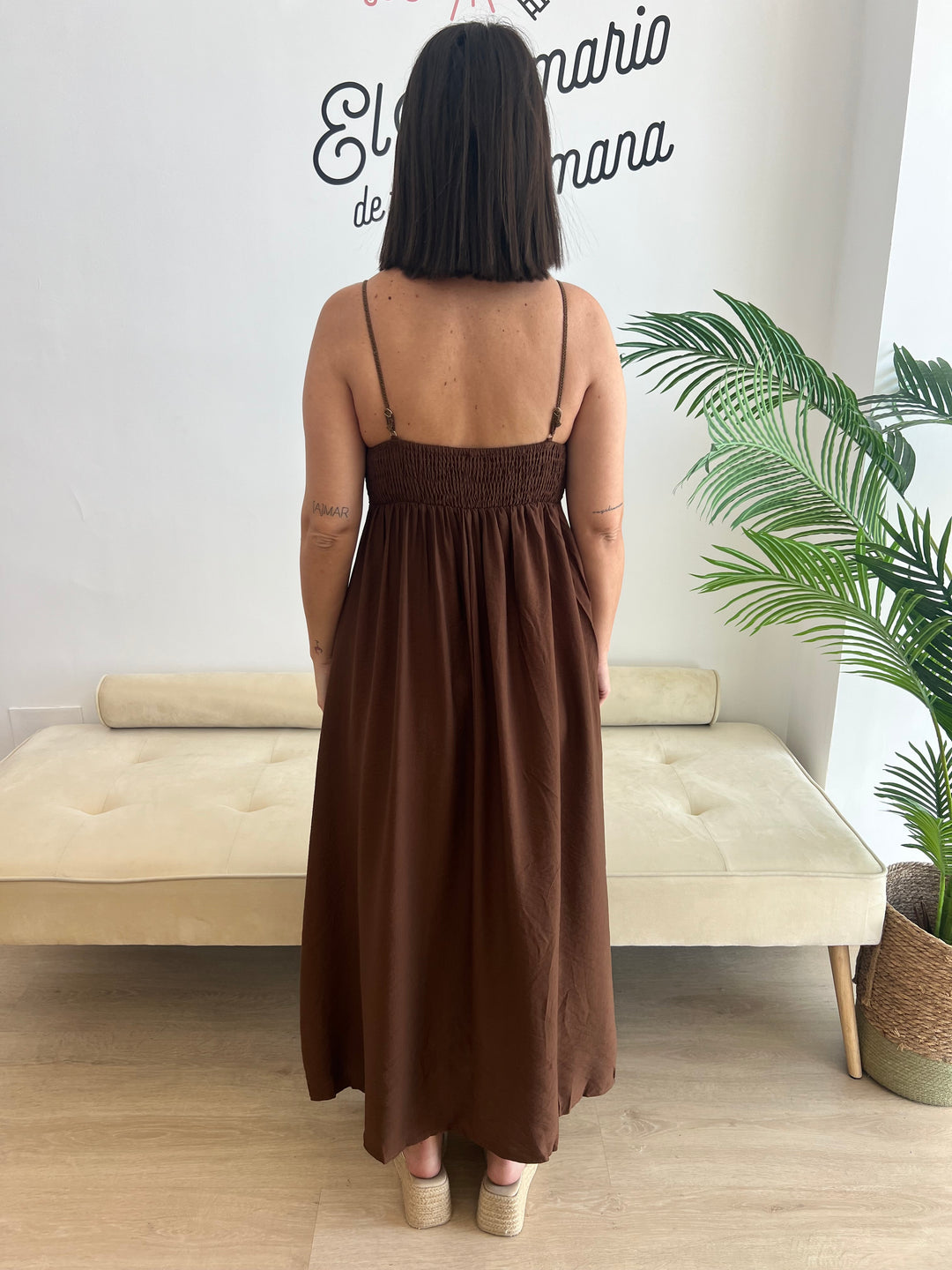 Vestido Flor marrón