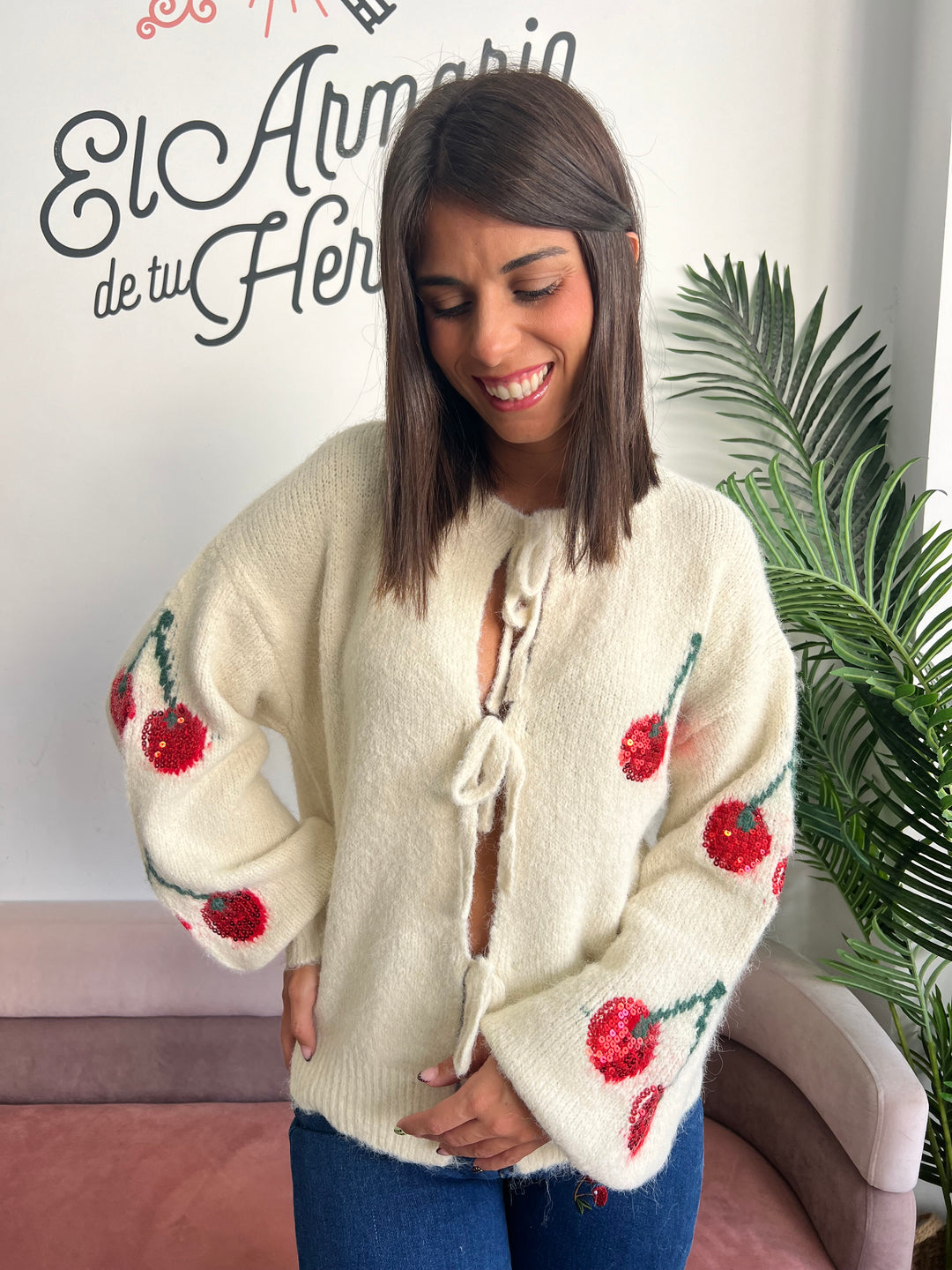 Chaqueta Cerezas beige