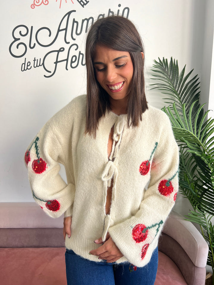 Chaqueta Cerezas beige
