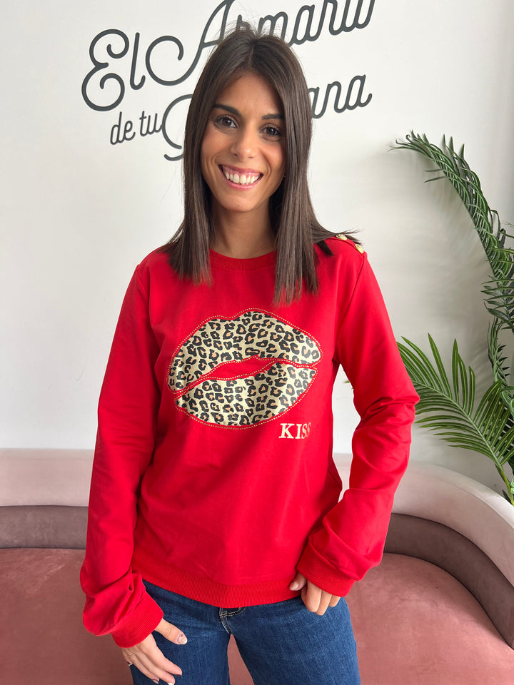 Sudadera Lips rojo