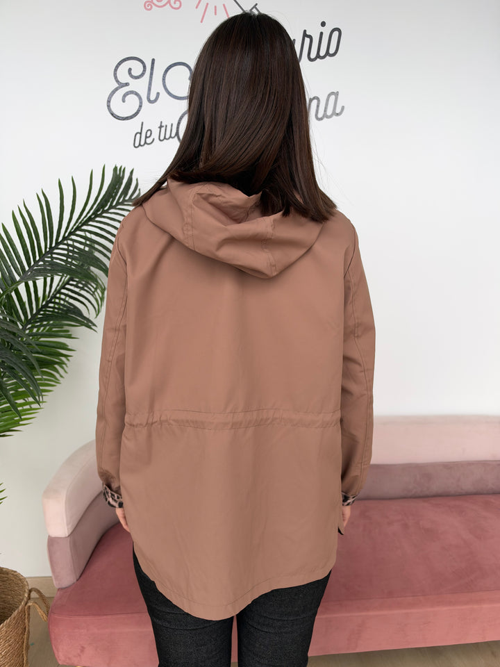Chaqueta reversible Rita camel