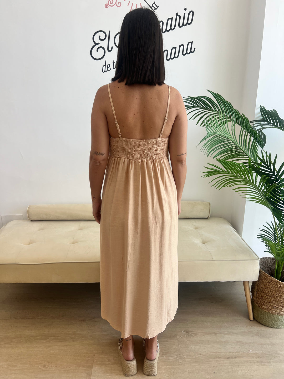 Vestido Gala beige