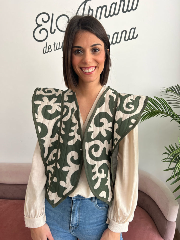 Chaleco Malena verde militar