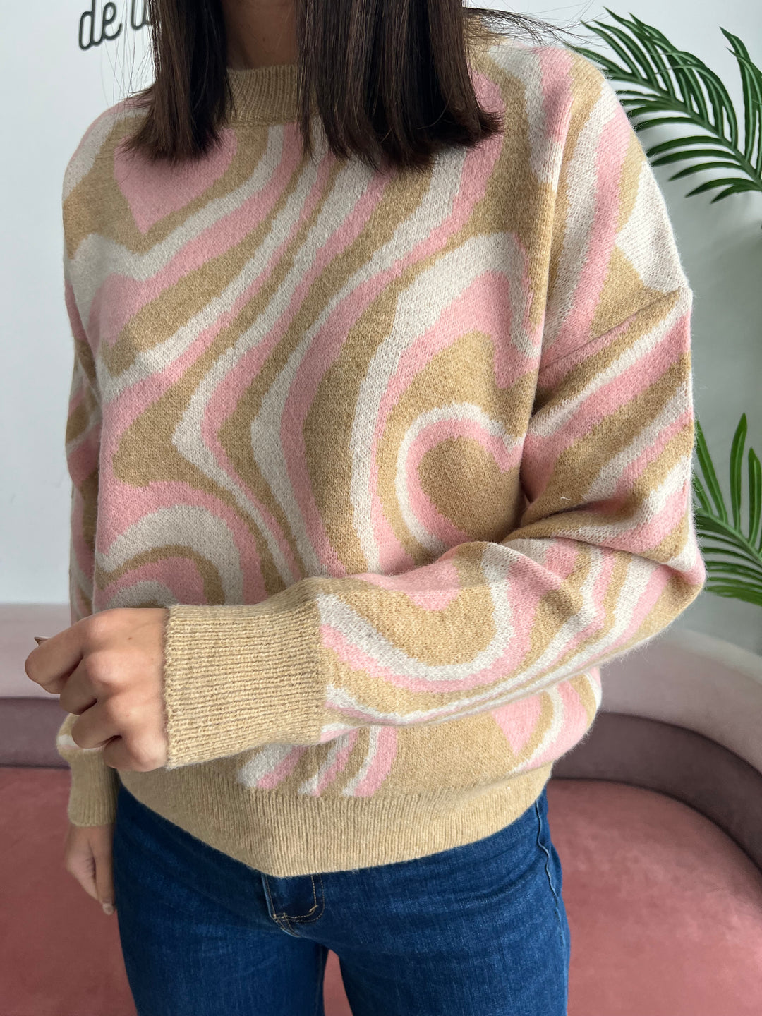 Jersey Corazones camel