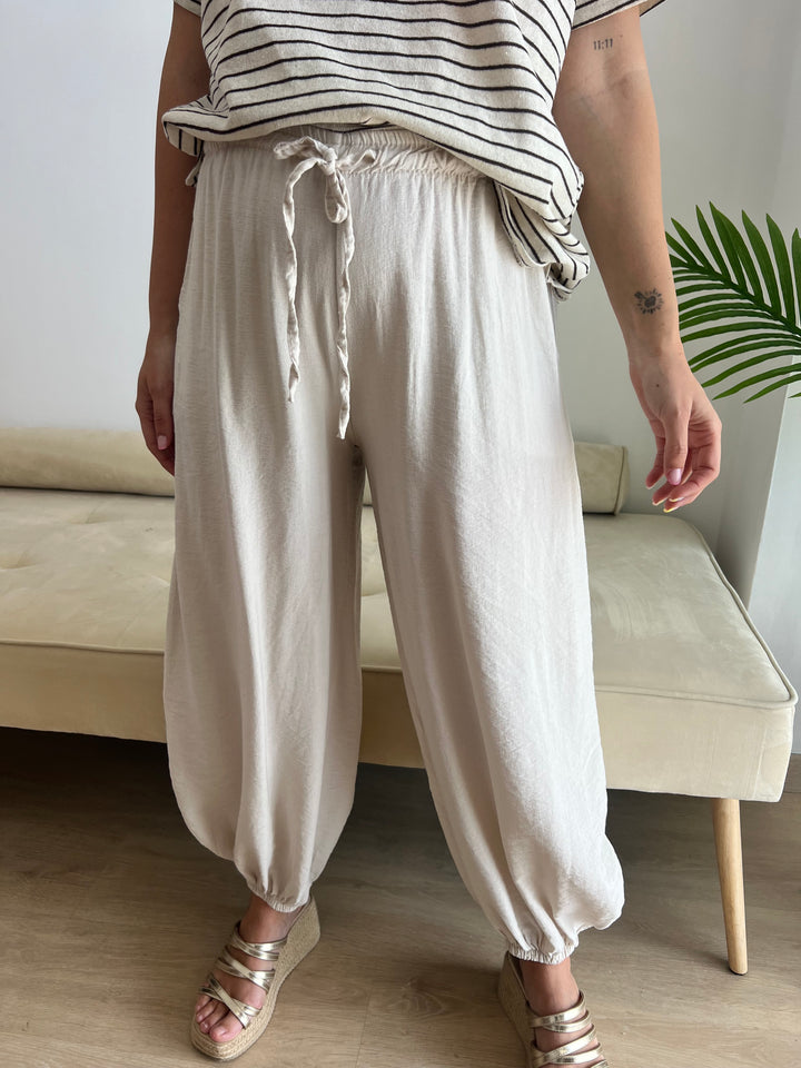 Pantalón Bombacho beige
