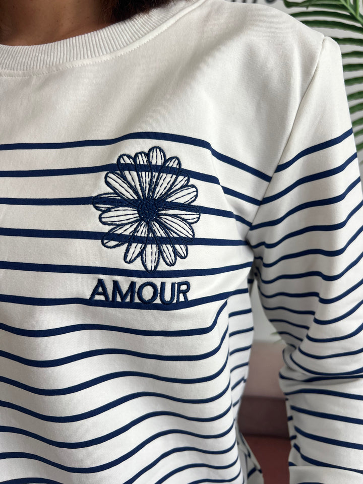 Sudadera Rayas azul