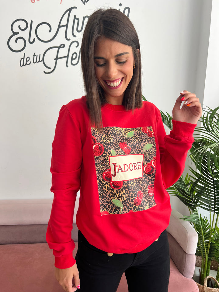 Sudadera J’adore rojo