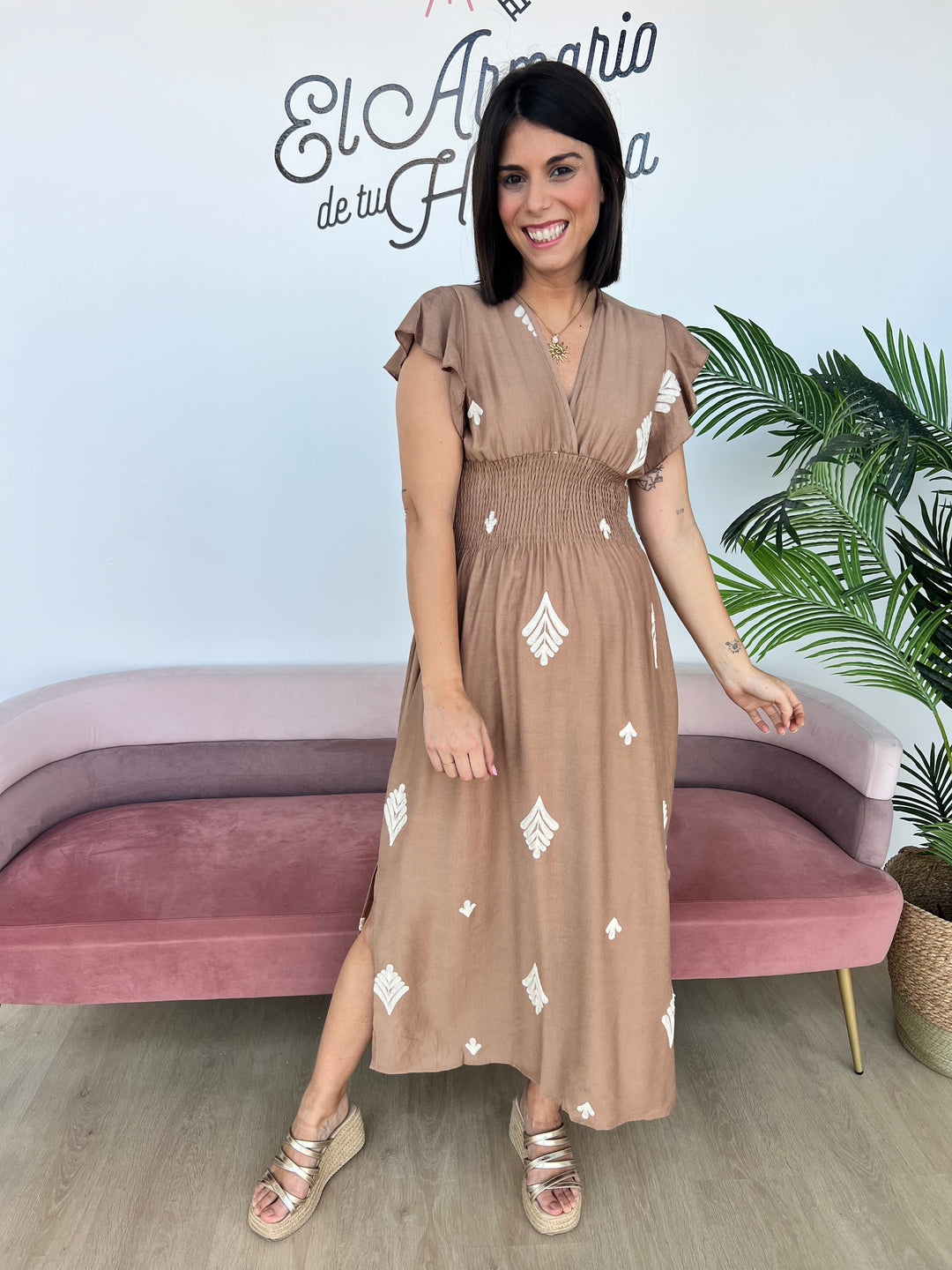 Vestido Iratxe camel