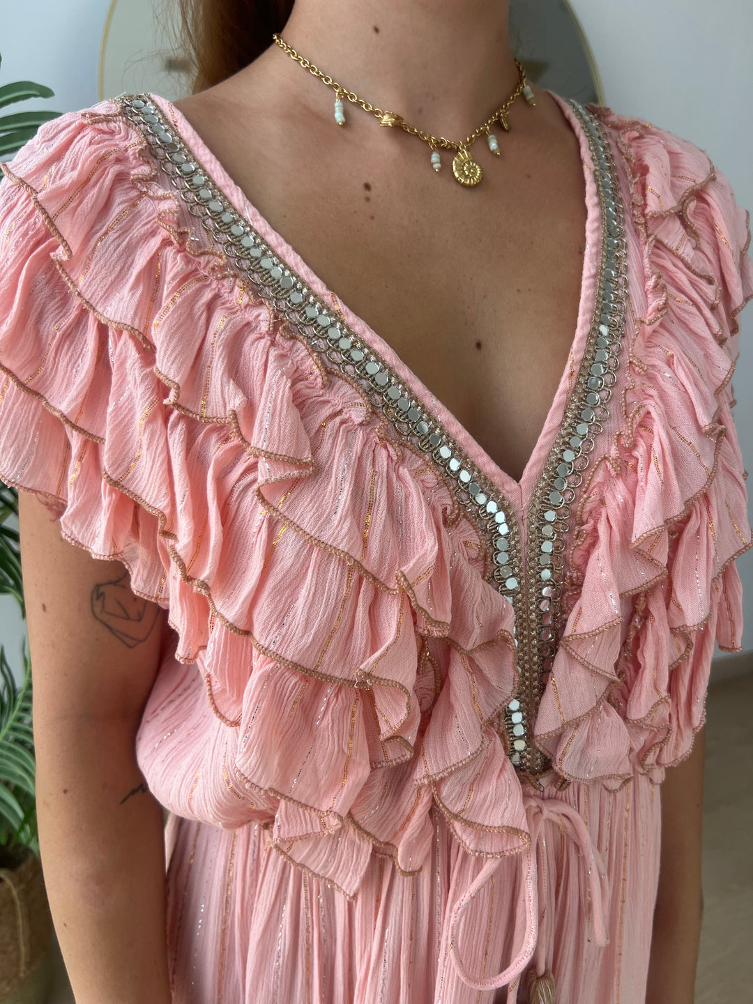 Vestido Saona rosa