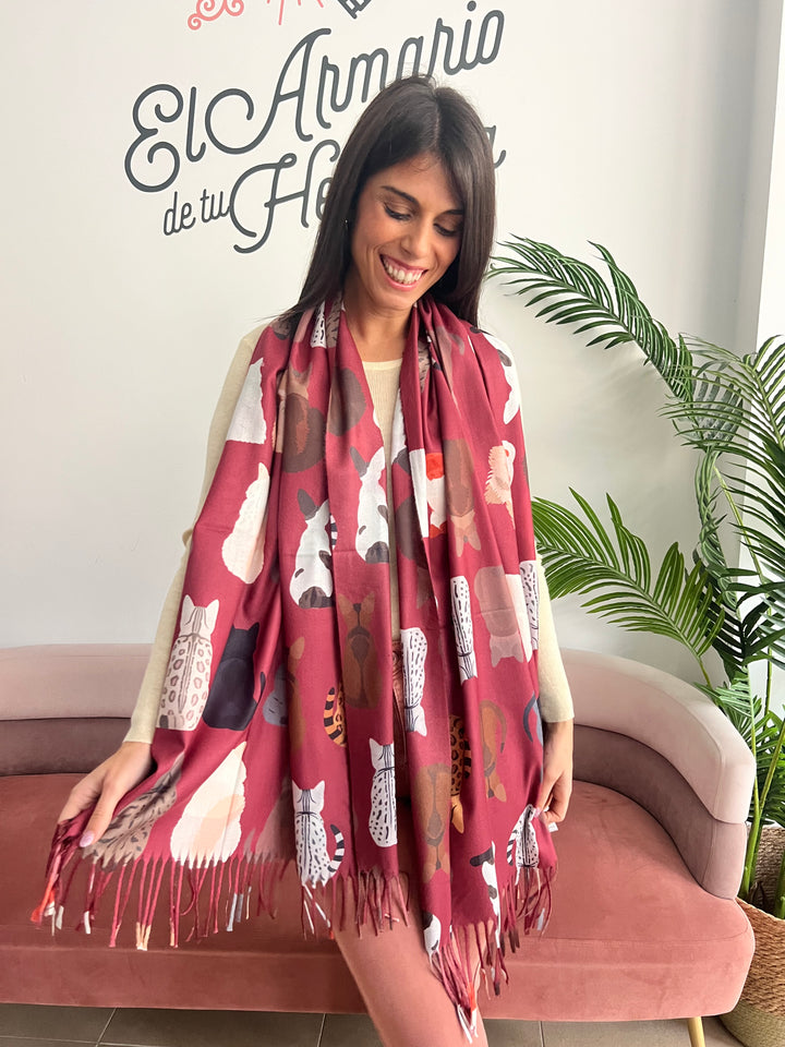 Bufanda Michi burdeos