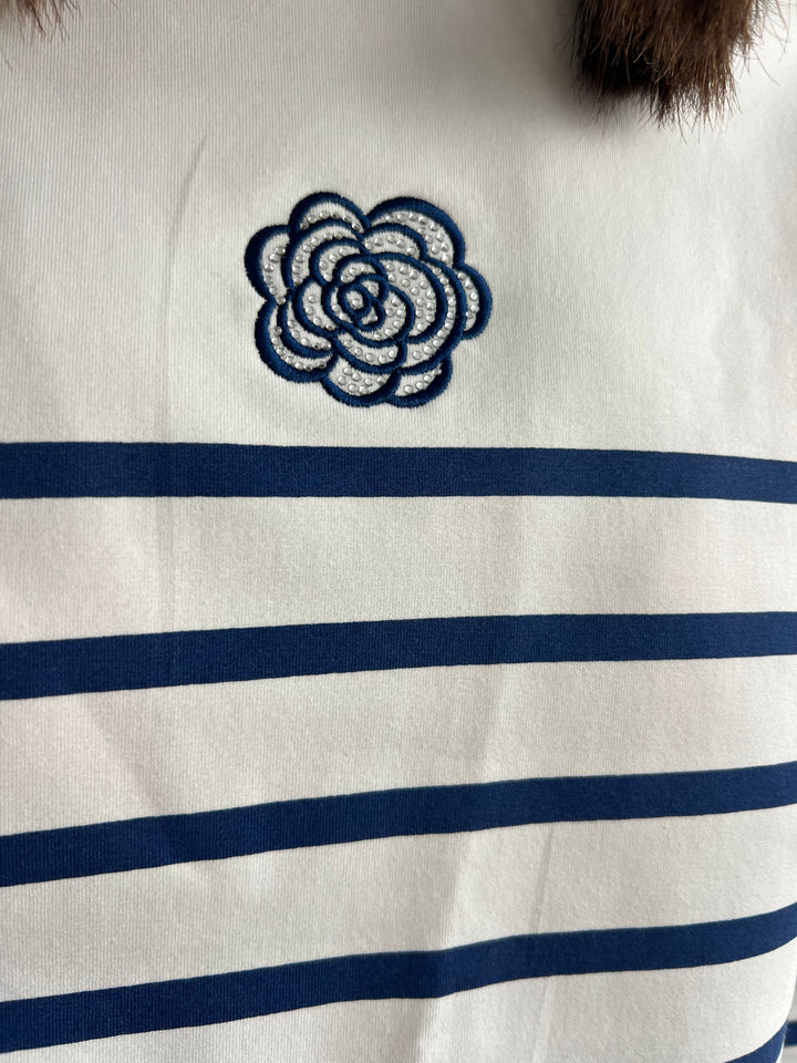 Sudadera Flor azul marino