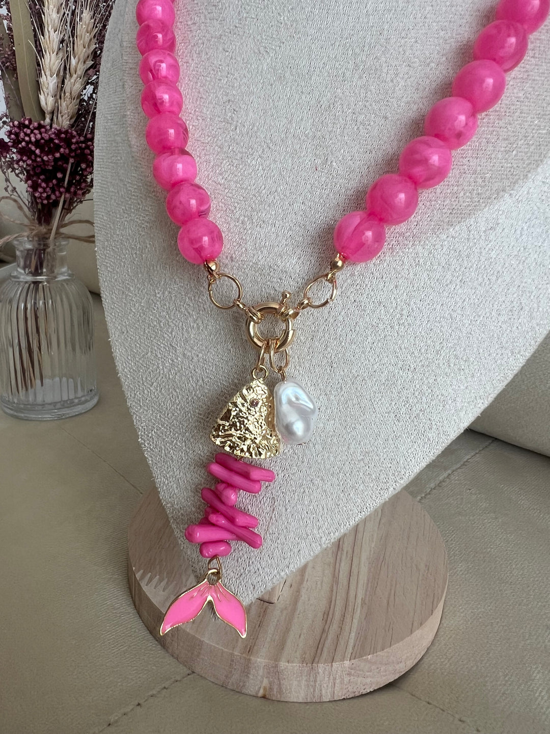 Collar Bone fucsia (no acero)