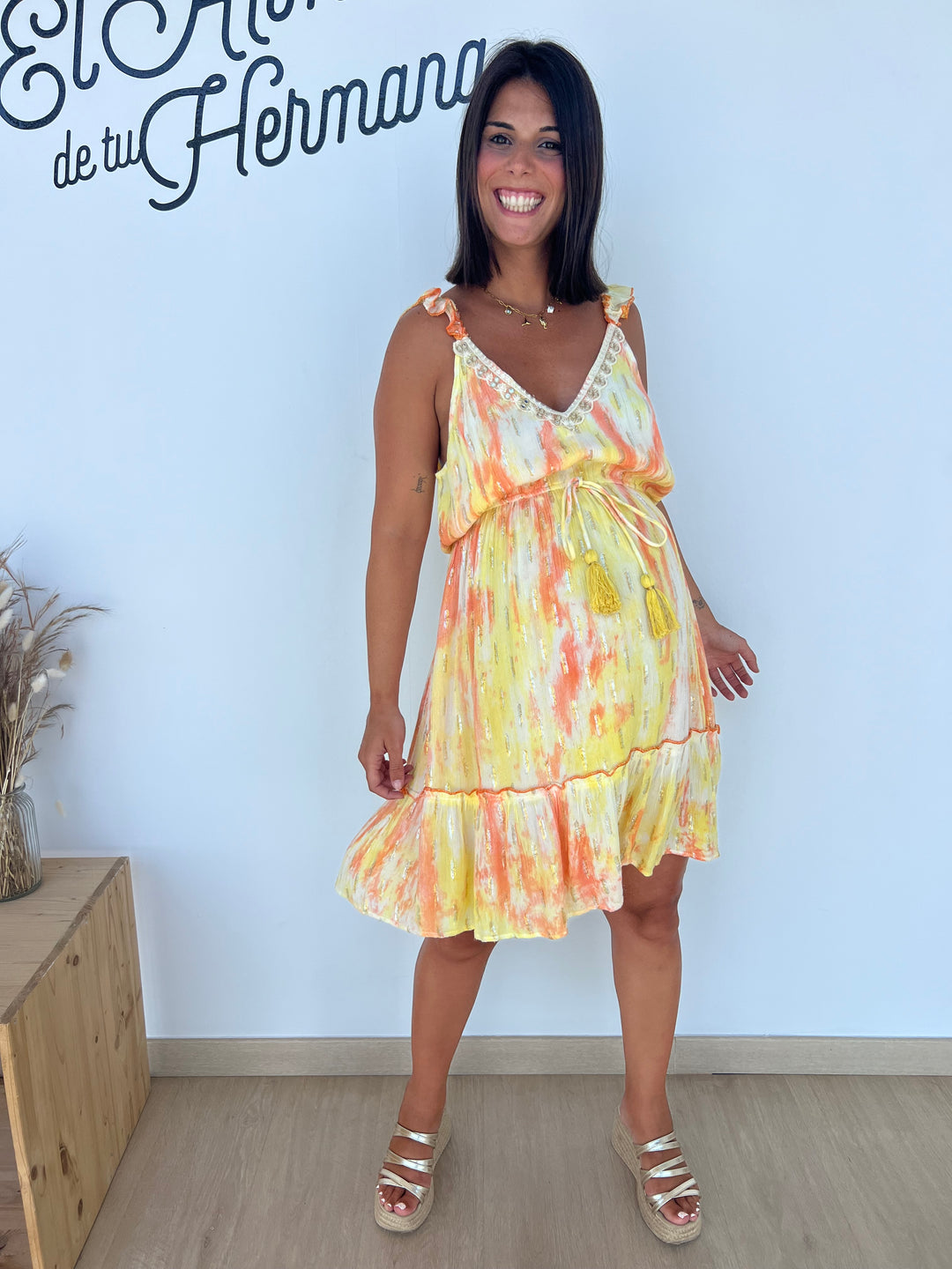 Vestido Conil corto naranja