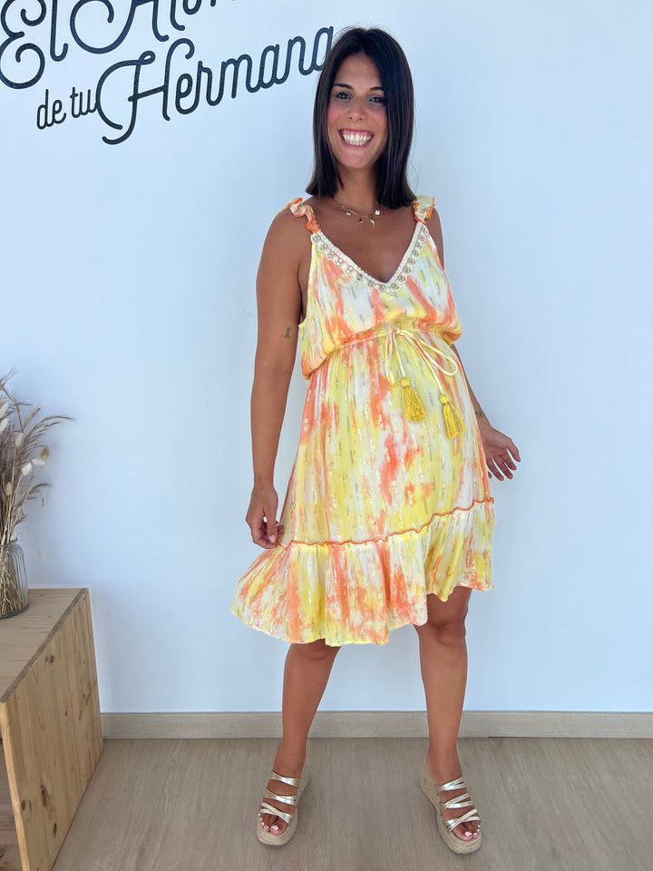 Vestido Conil corto naranja