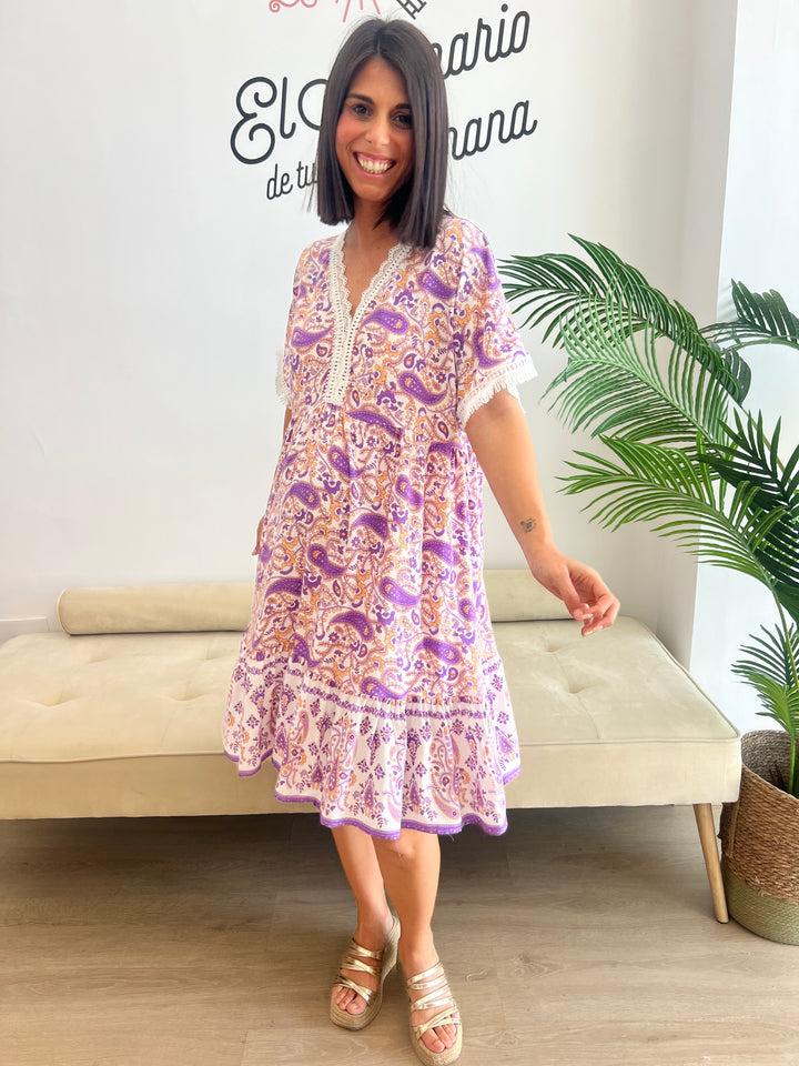 Vestido Luisa malva