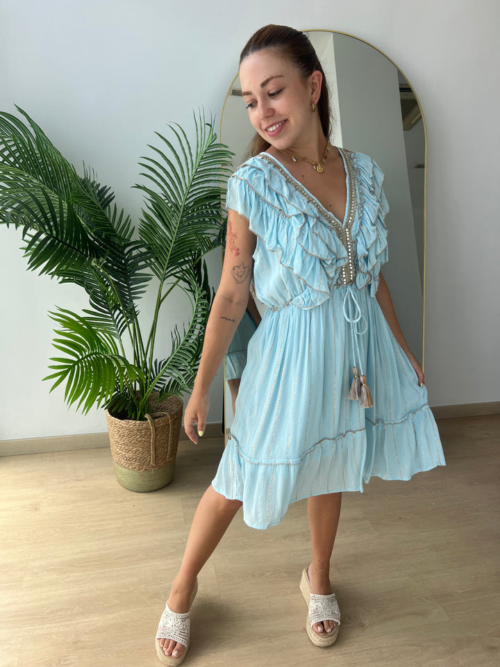 Vestido Saona celeste