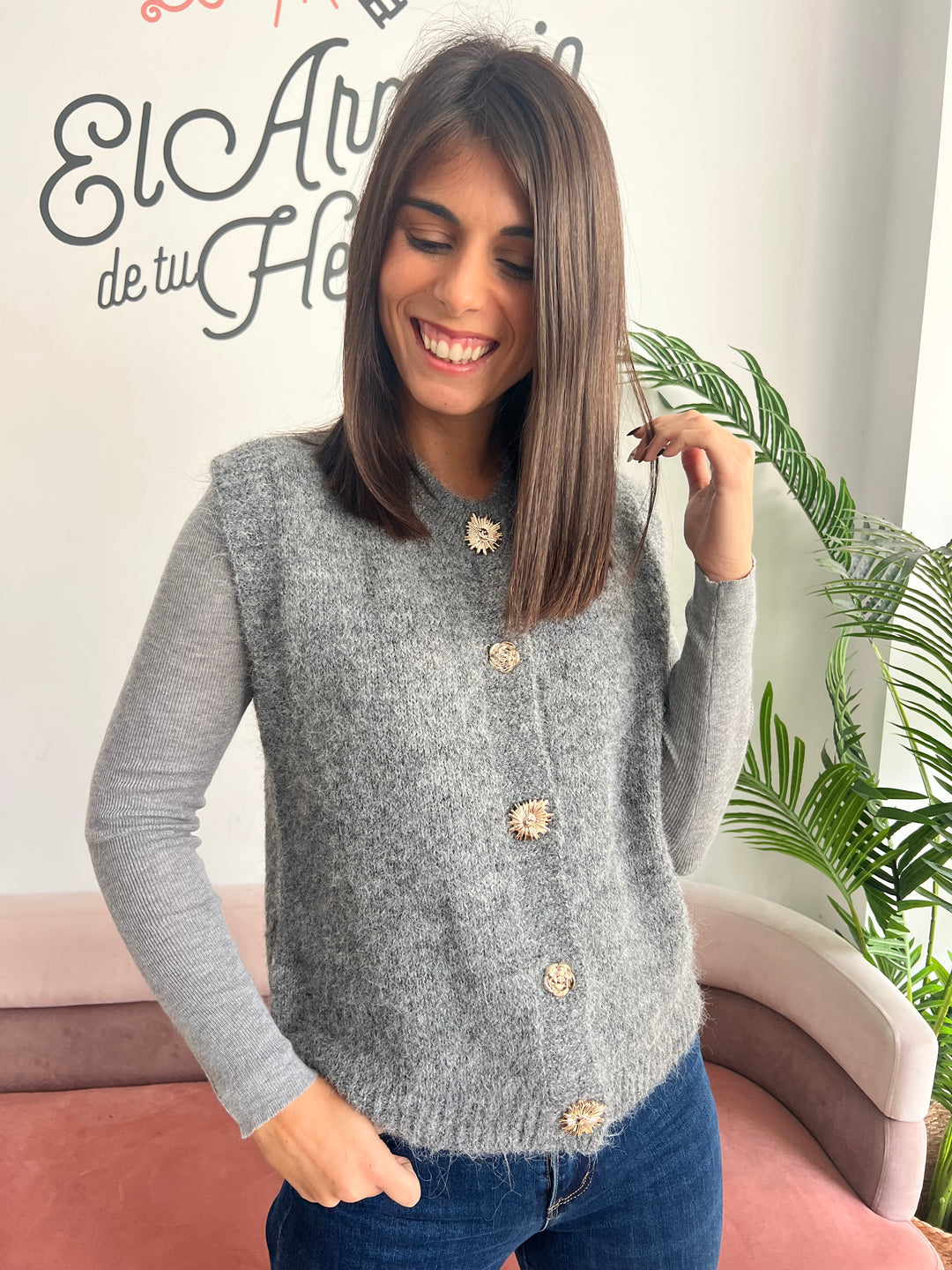 Chaleco Valentina gris