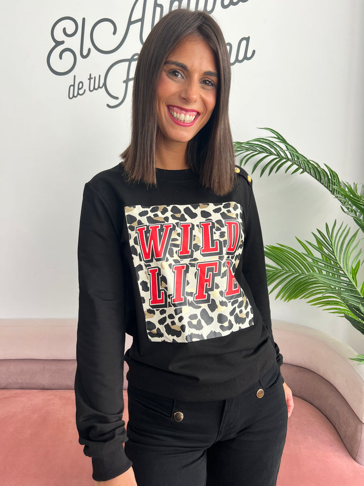 Sudadera Wild Life negro