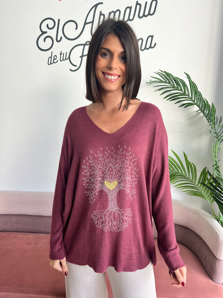 Jersey Árbol burdeos