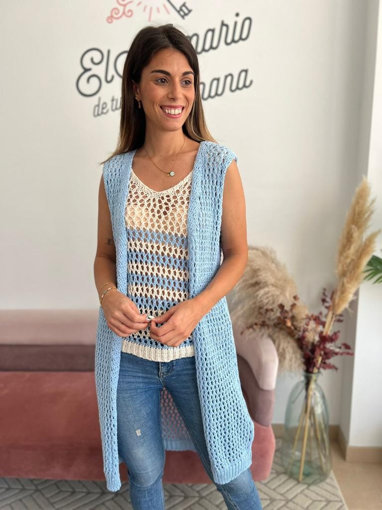 Chaleco Lidia celeste