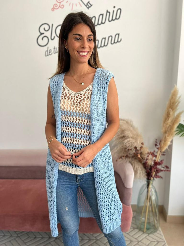 Chaleco Lidia celeste