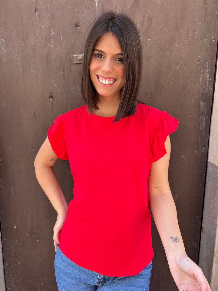 Camiseta Volante rojo