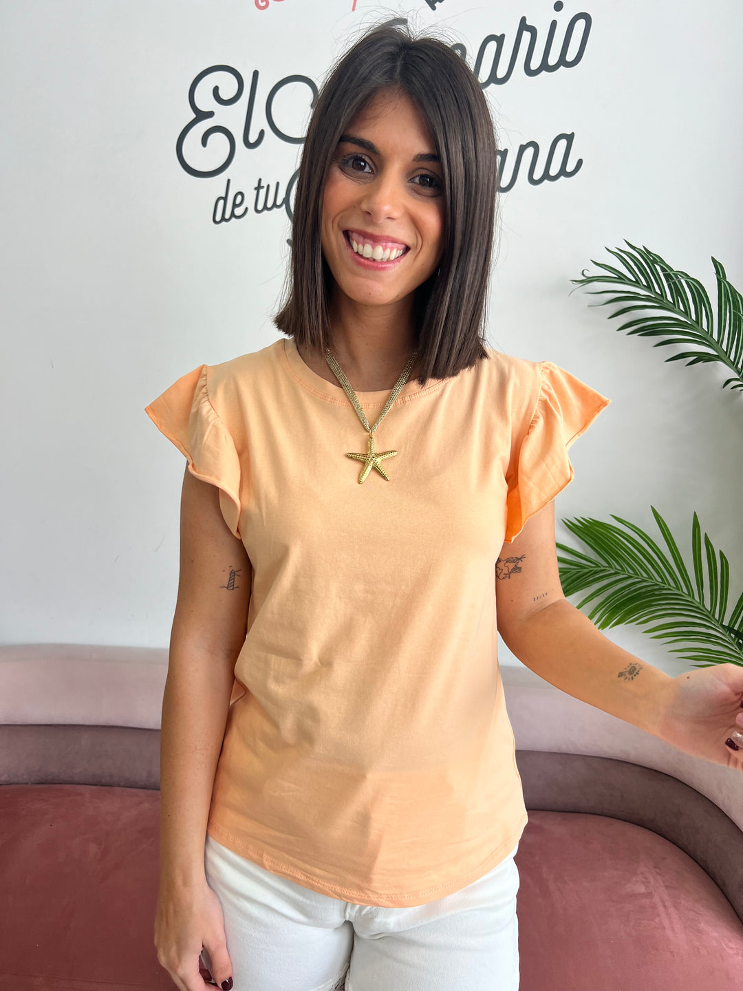 Camiseta Volante mandarina