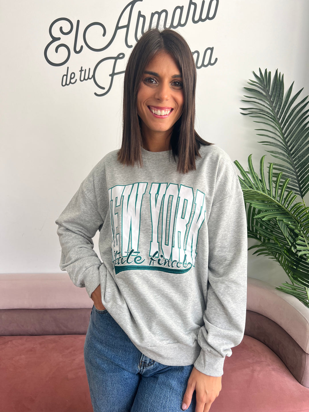 Sudadera New York gris