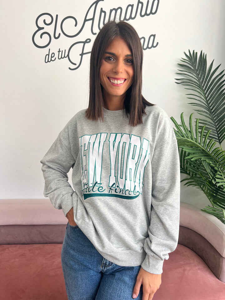 Sudadera New York gris