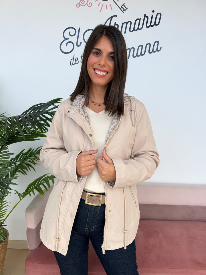 Chaqueta reversible Flori beige