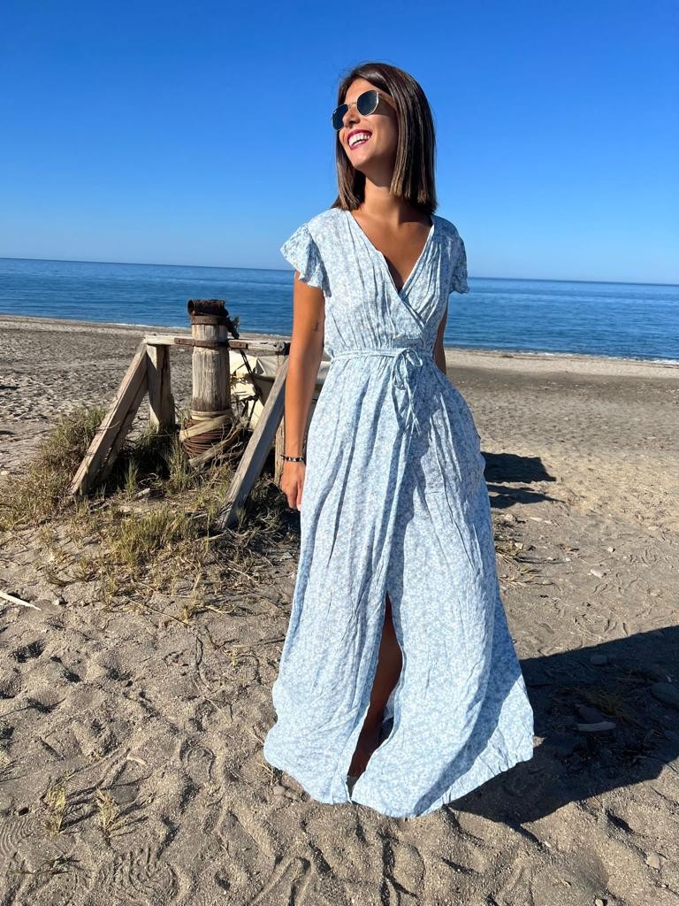 Vestido Adela celeste