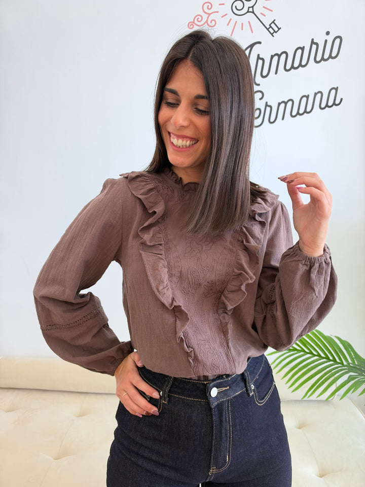 Blusa Alice marrón