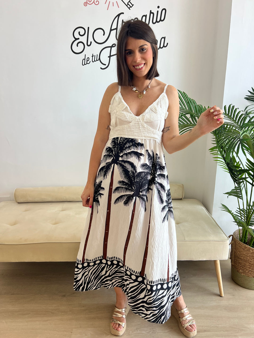 Vestido Palmeras negro