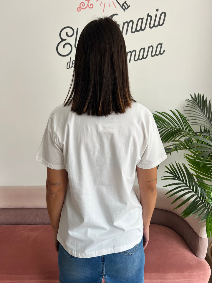 Camiseta Tacón blanco
