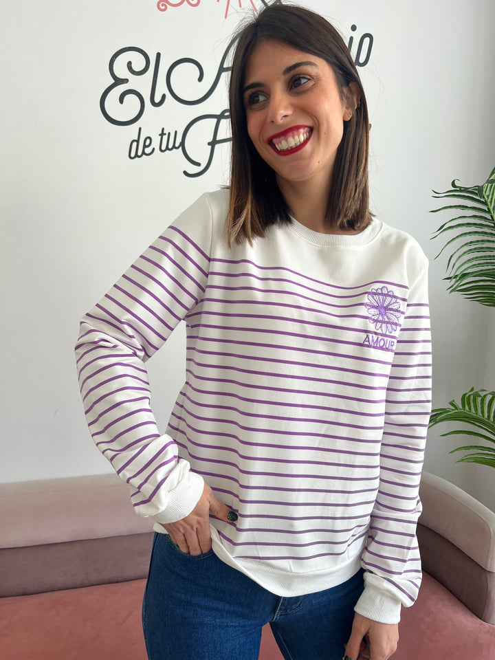 Sudadera Rayas morado