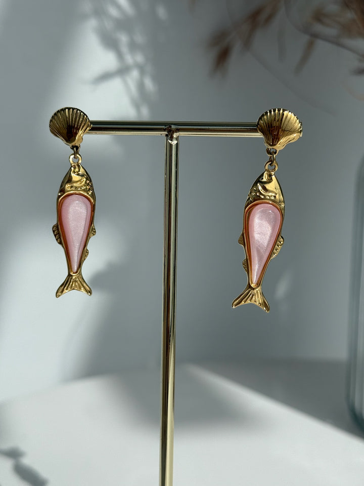 Pendientes Neri rosa (acero)