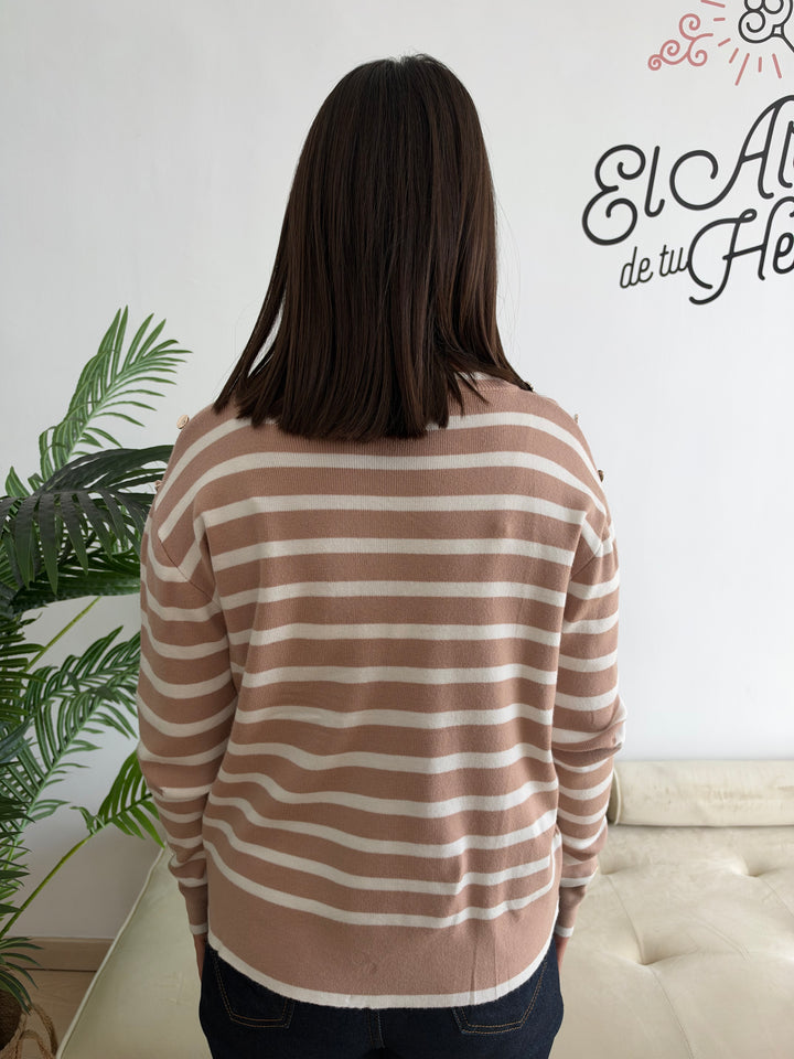 Jersey Rayas beige