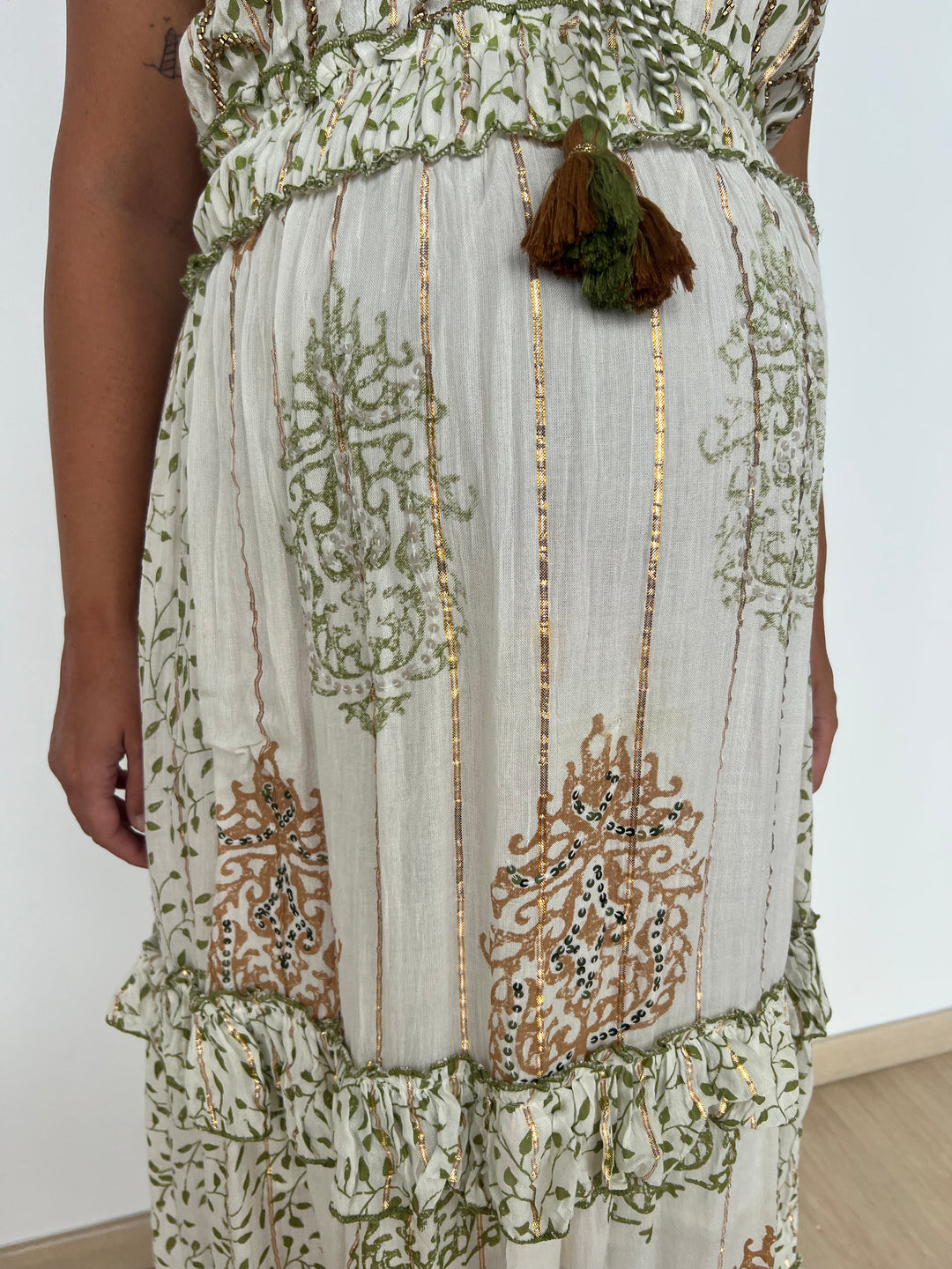 Vestido Isha militar y marrón
