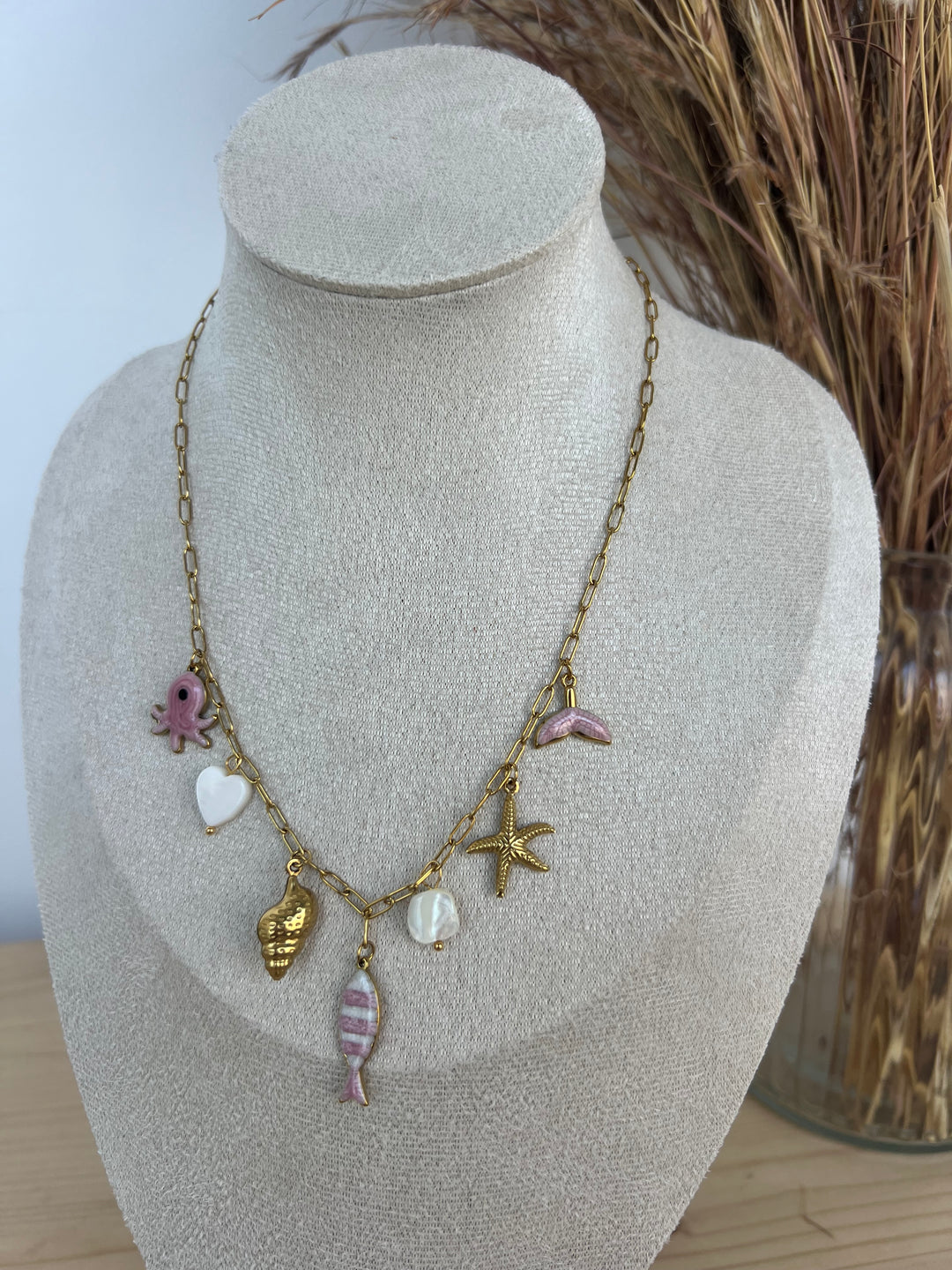 Collar Salitre rosa (acero)