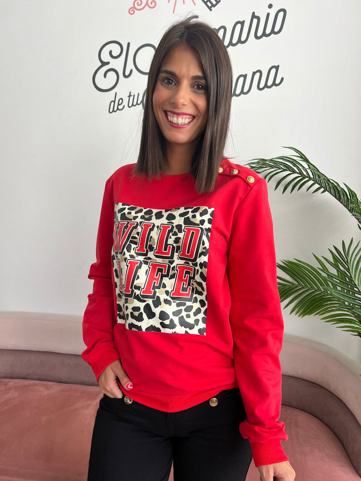 Sudadera Wild Life rojo