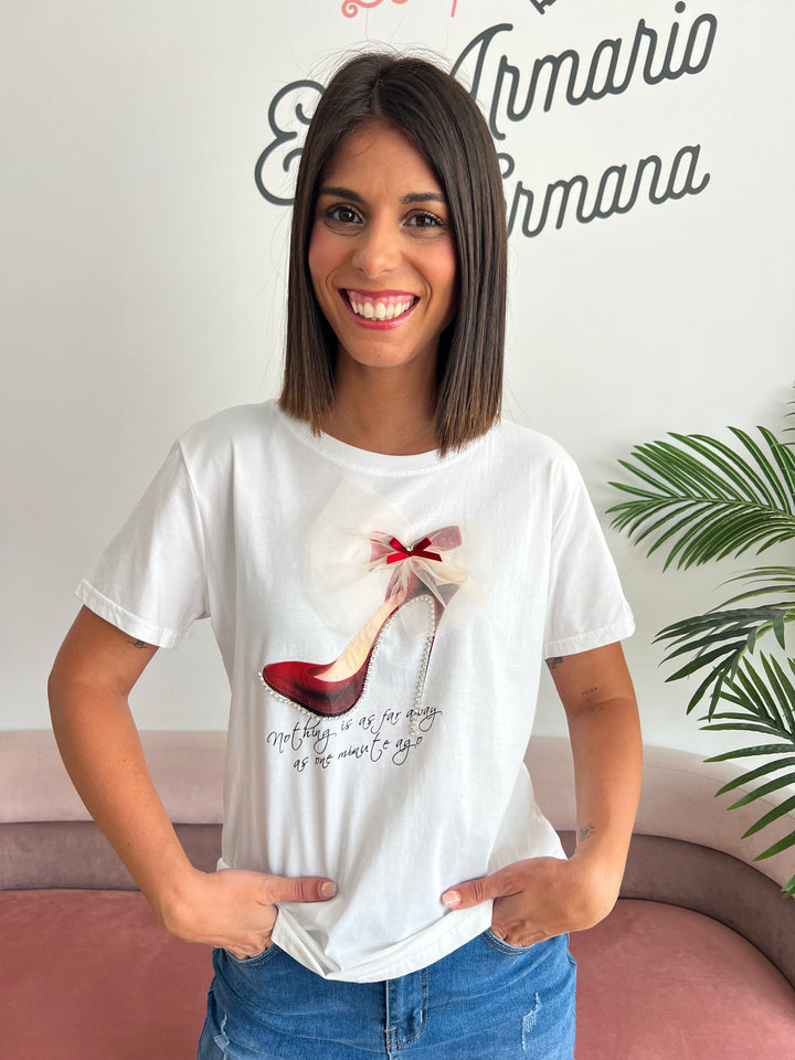Camiseta Tacón blanco
