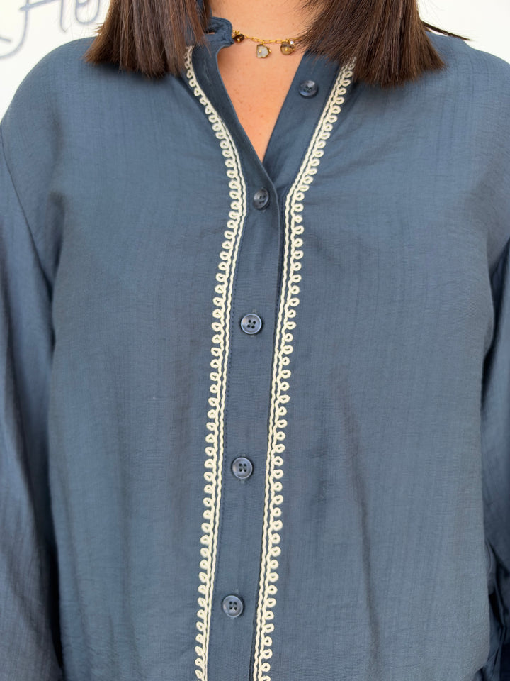 Camisa Violeta azul marino