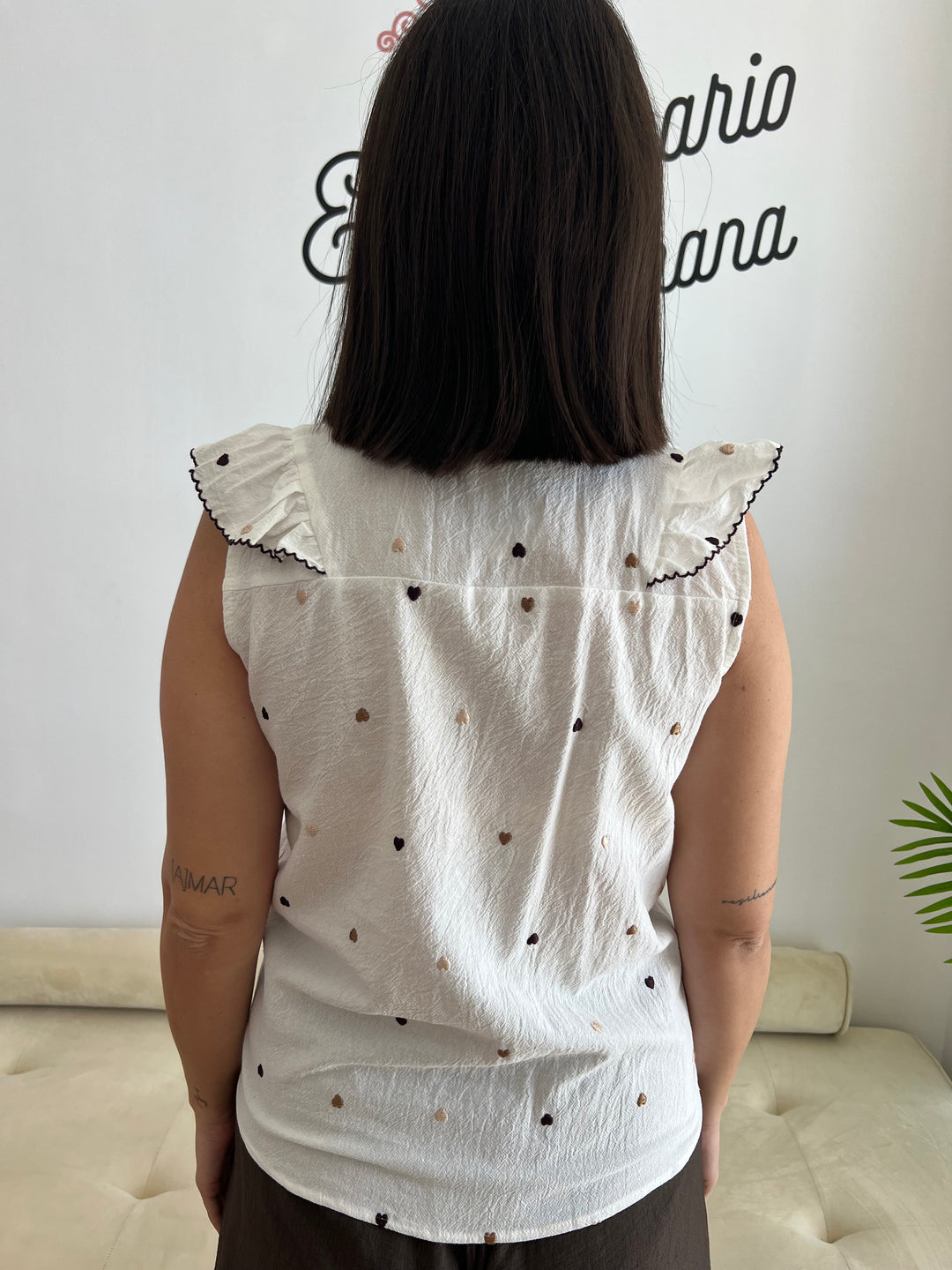 Camisa Cheli blanco roto