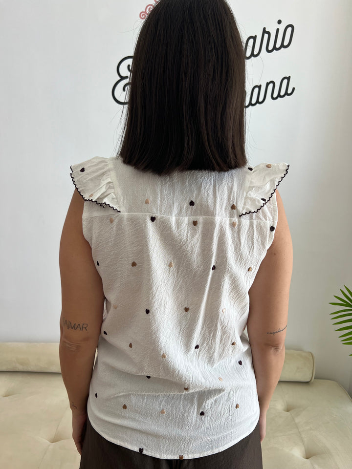 Camisa Cheli blanco roto