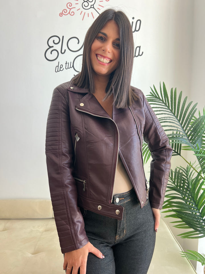Chaqueta Biker vino