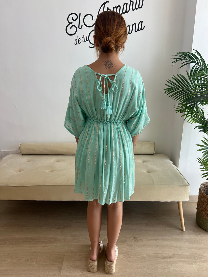 Vestido San José aguamarina