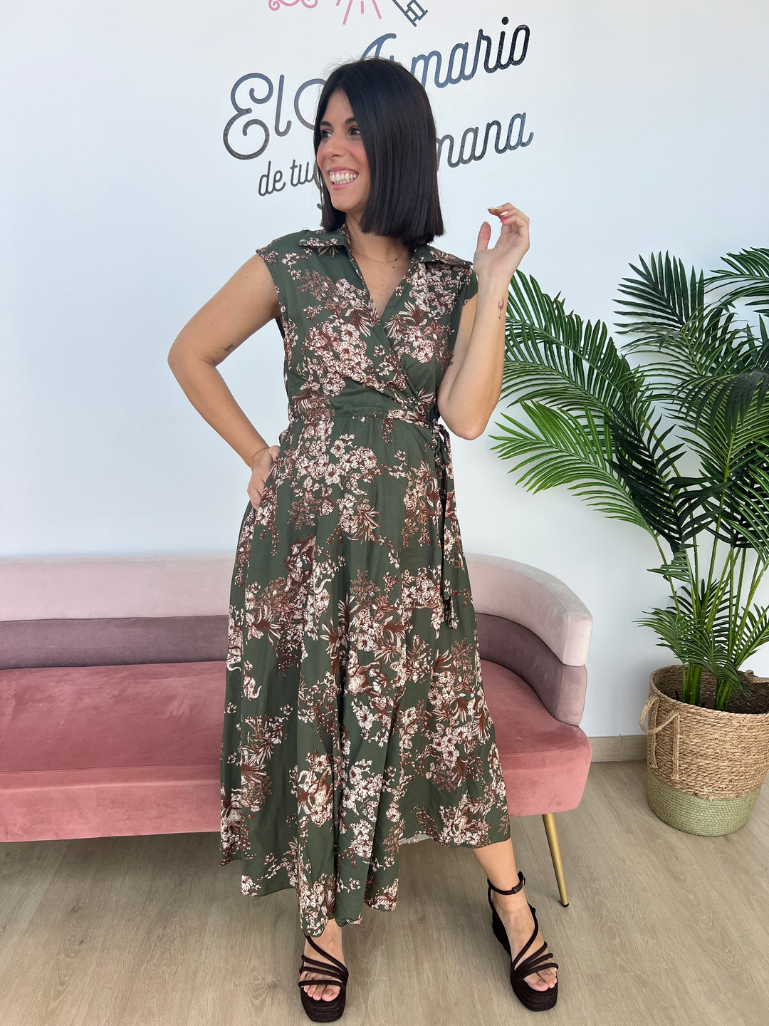 Vestido Flori verde oscuro